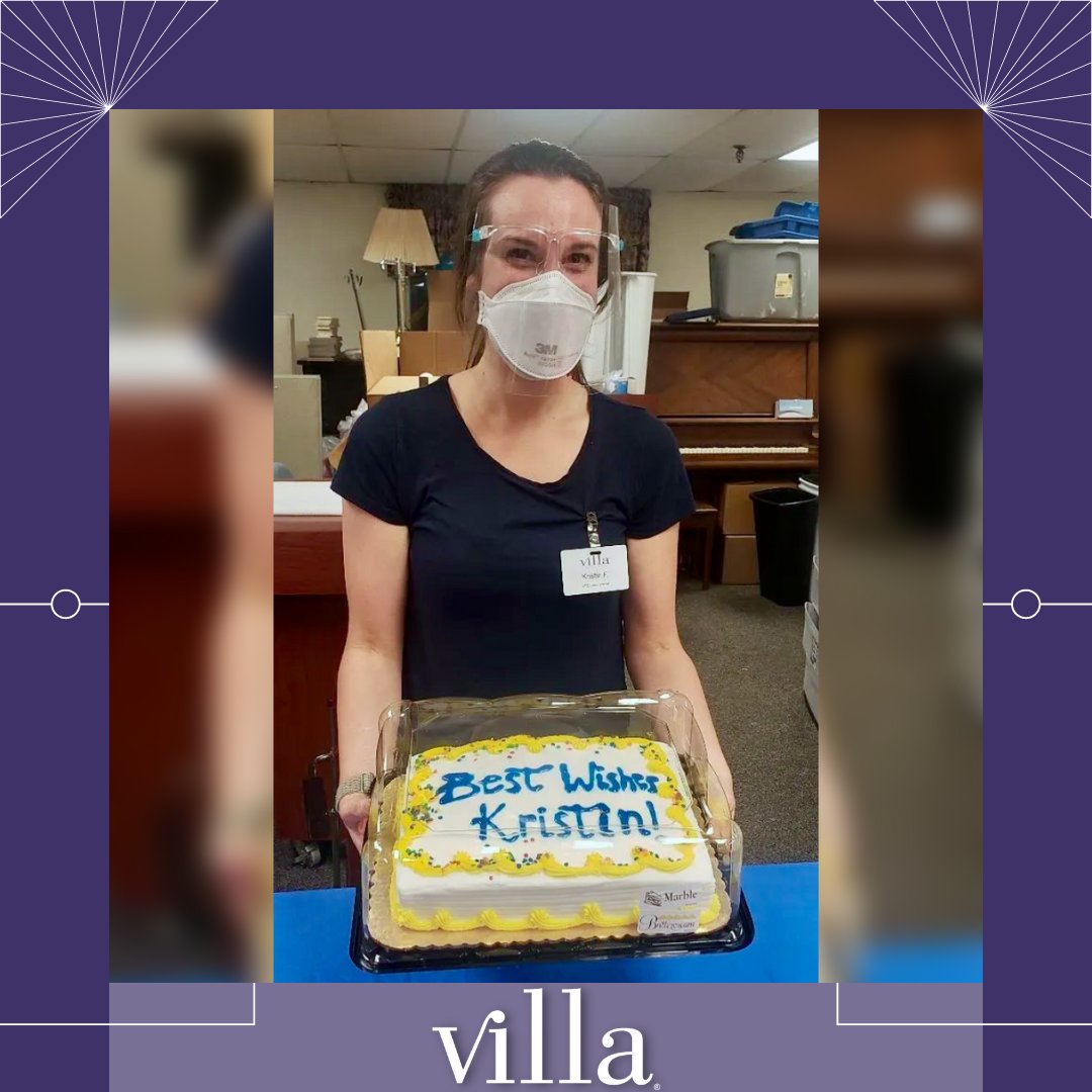 VillaHealthCorp's tweet photo. Last week, the #team from #VillaAtOsseo threw a #goodbye #party for Kristin Faris, #SocialServices #Designee/#PRSC. 🥳
We wish you all the best on your new #adventure! 💜
#Villa #WeMakePeopleBetter
#goodbyeparty #healthcare #eldercare #nursingcare #seniorcare #employee #care https://t.co/QdZJ5HEu3h