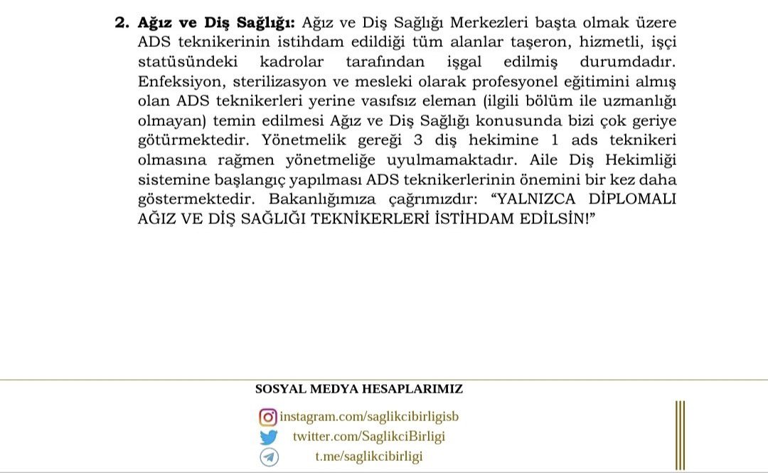 AdsPlatform's tweet photo. Ağız ve diş sağlığı teknikerlerinin en önemli sorunlarından olan taşeron ve işçi sorunu henüz aşılamamıştır. Enfeksiyon ve sterilizasyon eğitimlerini aldılar . Eğitimsiz kişilerin sahada istihdam edilmesi insan sağlığı için tehlike arz etmektedir

İşçiDeğil DiplomalıAlım https://t.co/pLHGkGTMNp