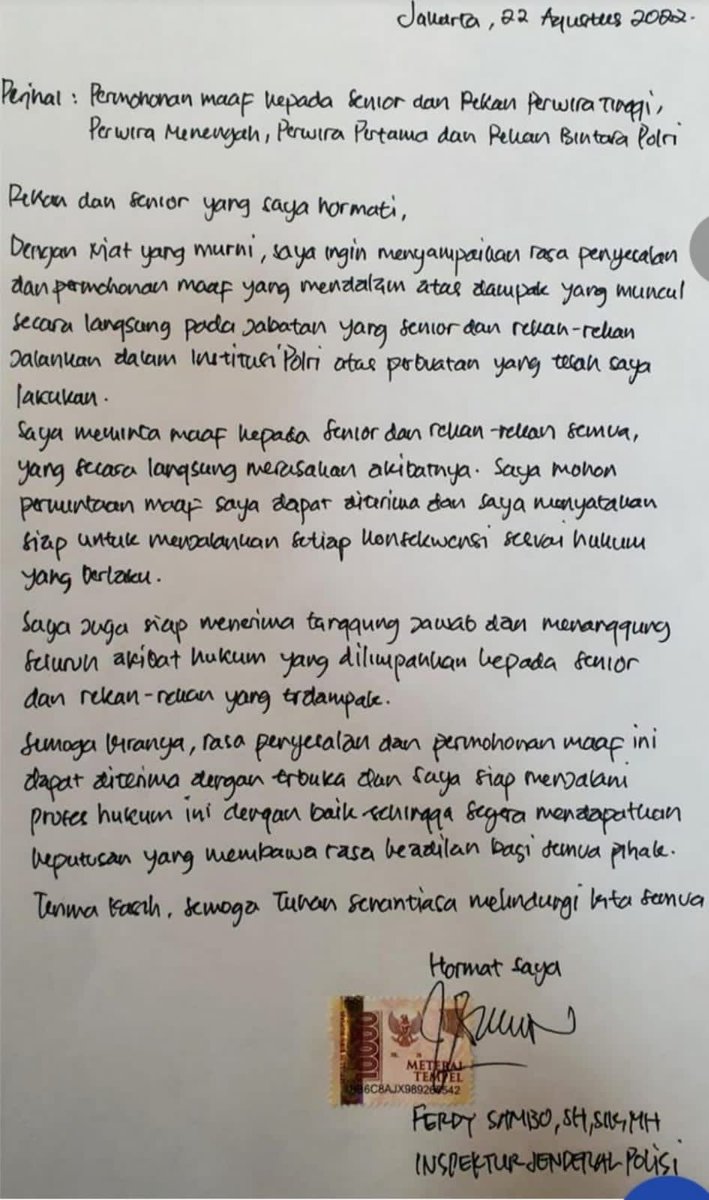 SamboFerdy's tweet photo. surat permintaan maaf

saya sebagai makhluk tuhan https://t.co/nK9llaw2AX
