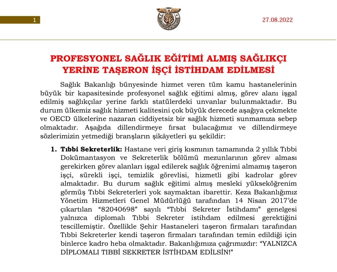 sekreterbirligi's tweet photo. Sn. @drfahrettinkoca , her hekime bir Tıbbi Sekreter sözünüzü taşeron, işçi istihdamı yaparak gerçekeştirmeniz sağlık kalitesini düşürecek ve bu işin profesyonel eğitimini almış Tıbbi Sekreterlere hakaret gibi olacaktır.

Sizden talebimiz diplomaya saygı!

İşçiDeğil DiplomalıAlım https://t.co/EYgLmEPu7x