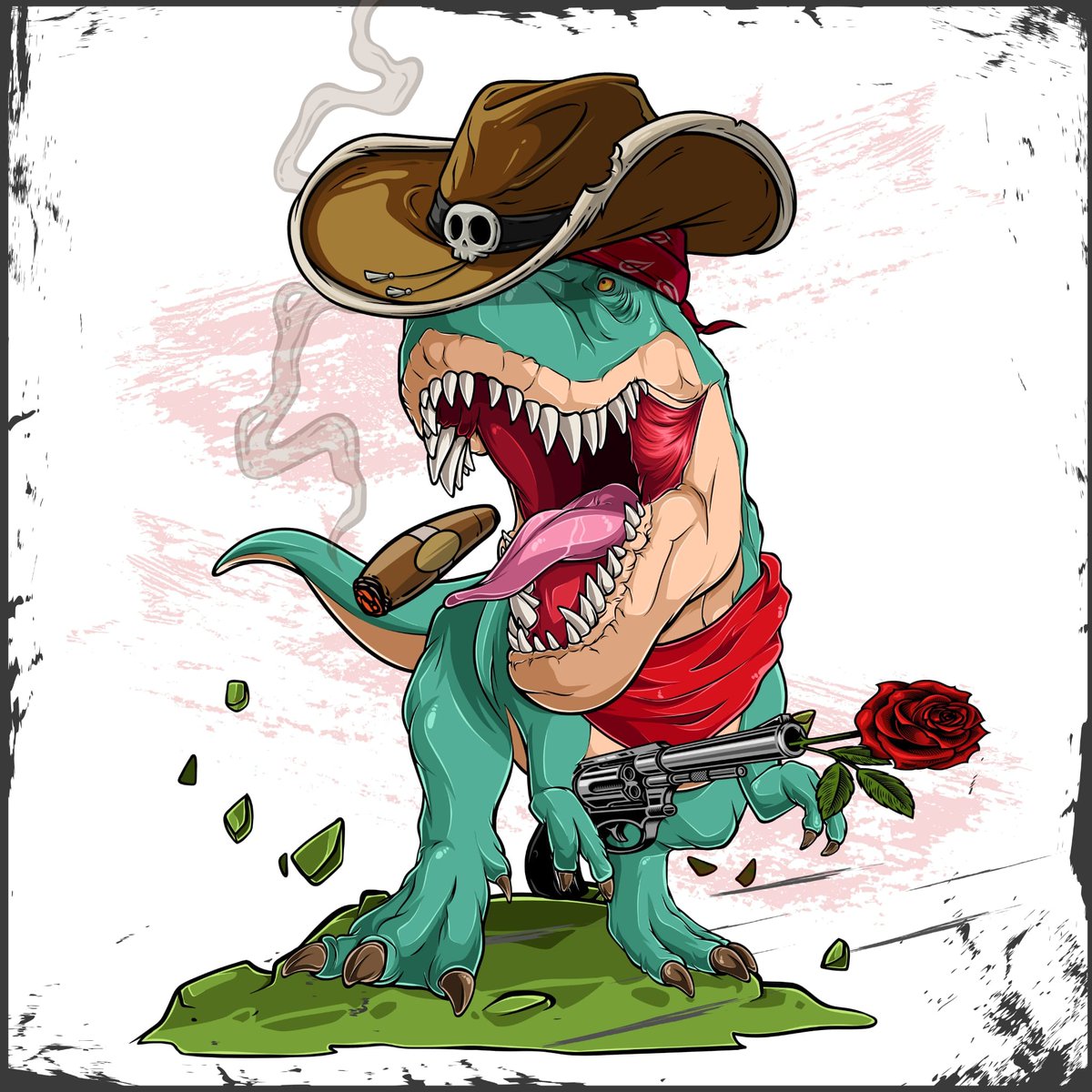 JUST_NFTVERSE's tweet photo. Who likes Guns N' Roses in Dino style? 🌹🦖🔫
#NFT #MagicEden #SolanaNFTs https://t.co/Yrv1rElvHN