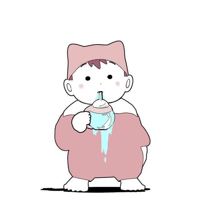 うちの子、水筒から飲んだうち半分くらい口から出てることがあります。飲めるときは飲んでるのに……さては水遊び感覚で出しているな……! 