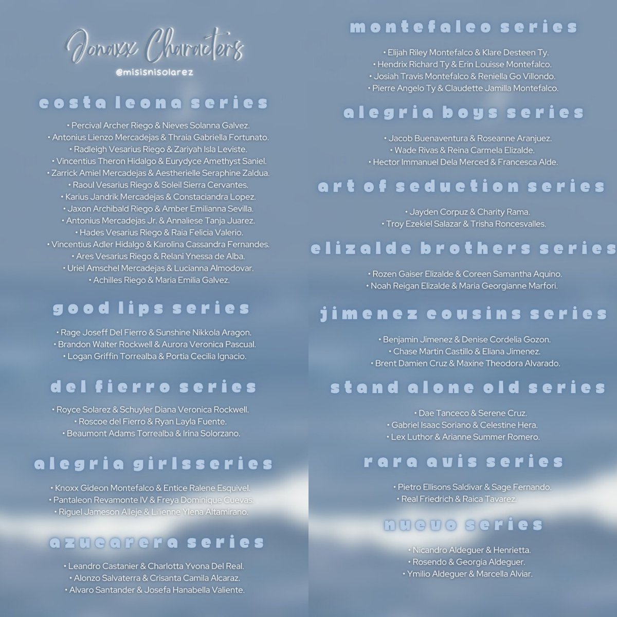misisnisolarez's tweet photo. — jonaxx's main characters as of now. https://t.co/E2nHLsAZeV