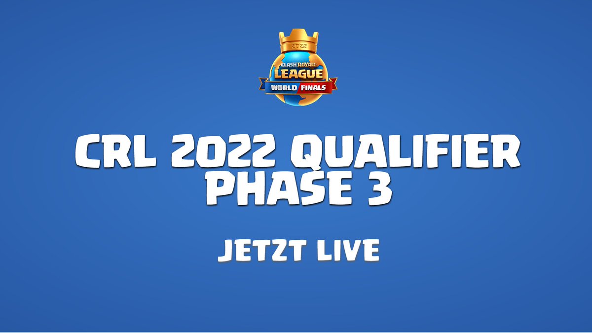 Los geht's!

🔴 WIR SIND LIVE mit Phase 3 der #CRL22 Qualifier!🔥 

🎙️ : <a href="/BigSpinCR/">BigSpin</a> 
📺 : twitch.tv/bigspincr