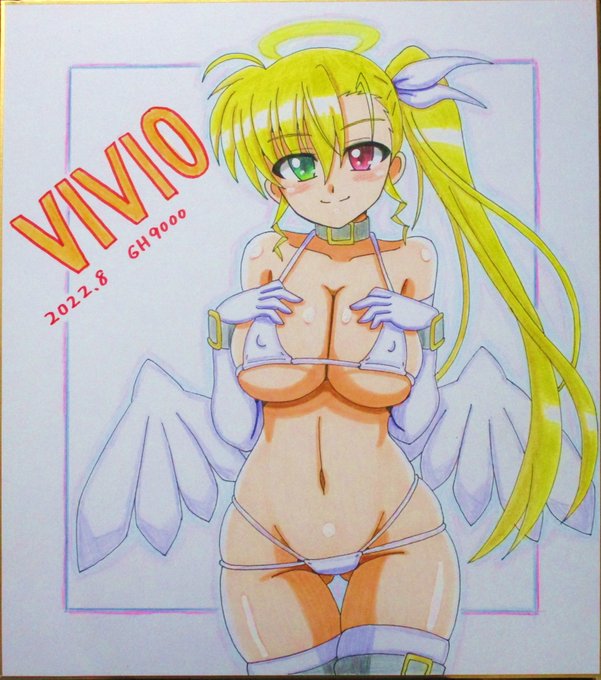 夏の色紙後編、天使コスな大人ヴィヴィオ完成しました～😆☺️ 