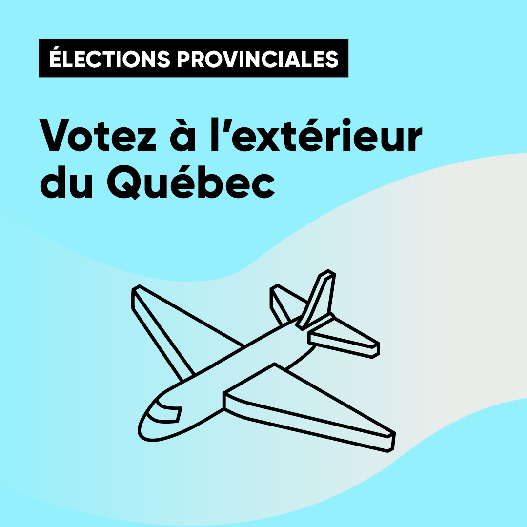 Vous serez à l’extérieur du Québec lors des élections législatives prévues le 3 octobre? Vous pouvez vous inscrire pour voter par la poste, à certaines conditions. Plus d’info sur le site Web d’@electionsquebec : electionsquebec.qc.ca/voter/autres-o…. #polqc #assnat