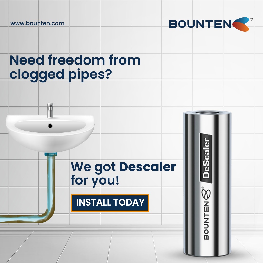 BountenGlobal's tweet photo. Say goodbye to all clogs caused due to hard water. We got an all-new #descaler for you. Find your #FreedomFromHardWaterProblems. 

Visit our website to buy now.

#watersoftener #softener #solutions #bounten #waterproblems #SayNoToHardWater #hardwaterproblems #pipes https://t.co/nYLDv7xTVf