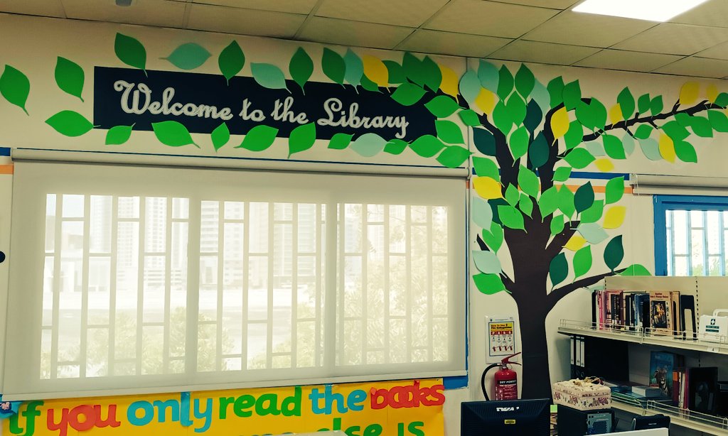 JoyTaghreed's tweet photo. Have been preparing our library tree for the new academic year to welcome our students.
#library #uaelibrarians #readingforpleasure
#librariansindubai https://t.co/0k1R8u2hk9