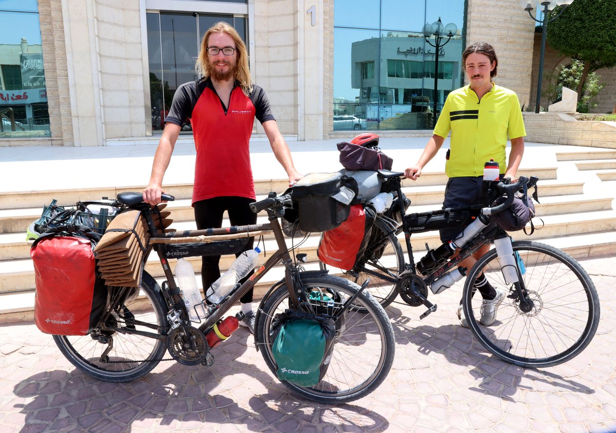 arabnews's tweet photo. Two #Polish men quit their jobs and are now touring the world on their bike. Read their adventures from #Poland to #SaudiArabia and where they’re heading next https://t.co/UJQvnC5kEW https://t.co/WI5ot8TyHe