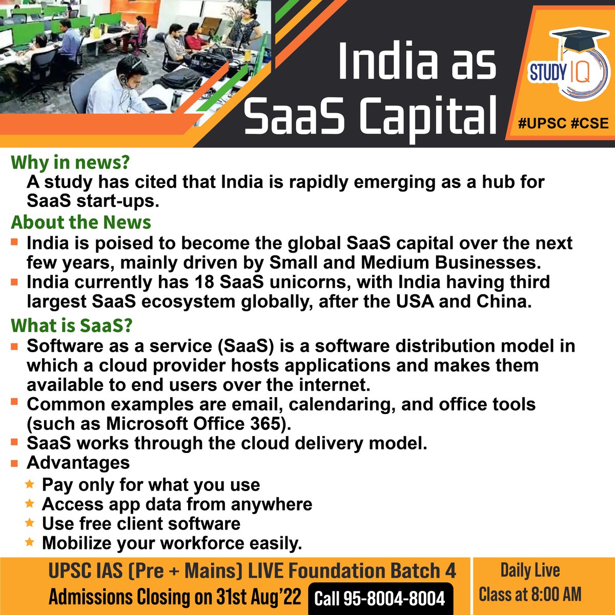 upsciq's tweet photo. #India as #SaaS Capital
#indiaassaascapital #saascapital #study #hub #saasstartups #startups #usa #china #softwareasaservices #saasecosystemglobally #cloud #hostsapplications #internet #email #officetools #microsoftoffice365 #appdata #clientsoftware #workforce https://t.co/nIgFHvsFms