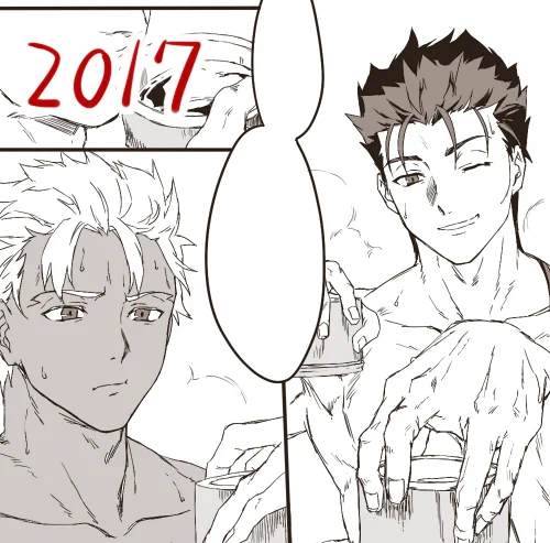 作業の気分転換に過去ログ見てて描き始めのころの槍&弓と並べてみたくなった。五年……五年…? 