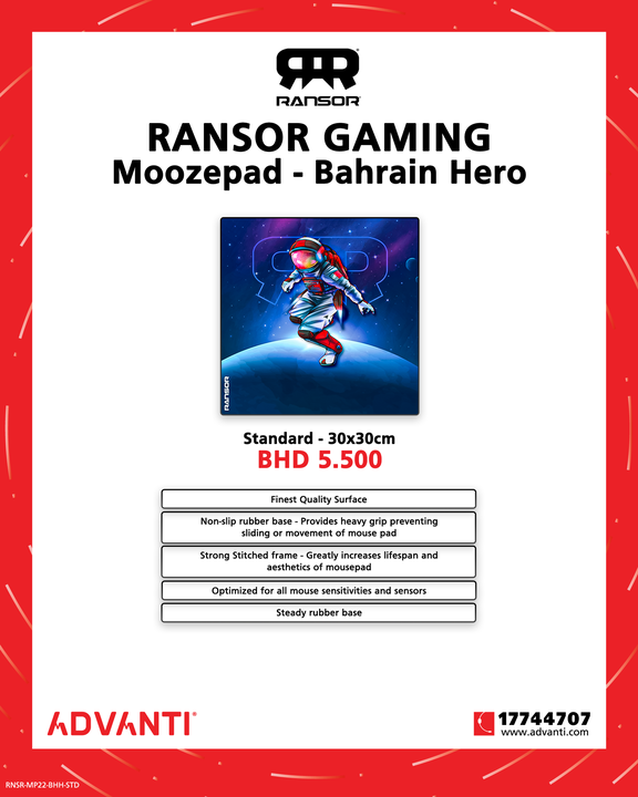 ADVANTIGroup's tweet photo. β¬ PREMIUM GAMING MOUSEPAD β¬
π₯ RANSOR Gaming Moozepad - Bahrain Hero π₯
For orders: π 17744707 π https://t.co/uBj4iXdgtU
WE DELIVER! ππ¦
#advantibahrain #RANSOR #Gaming #Moozepad #BahrainHero #Herp #Mousepad #Bahrain #Manama https://t.co/DGINhHjQYB