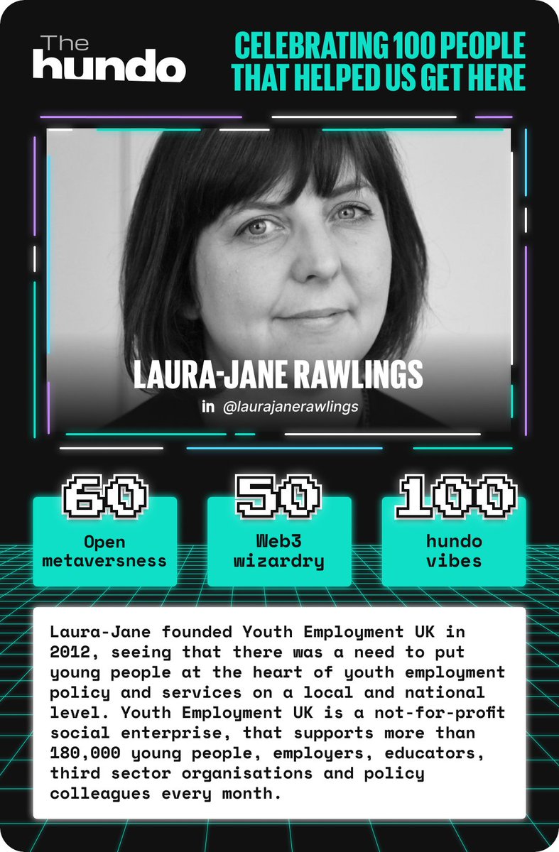 hundo_xyz's tweet photo. ☄️ 74 days till #CareerCon22 ☄️

100 points for hundo vibes from Laura-Jane Rawlings, welcome to the #hundo100 family. The founder of @YEUK2012.

Full post - https://t.co/fhB41ZwoCy https://t.co/BlcAuMUk4b