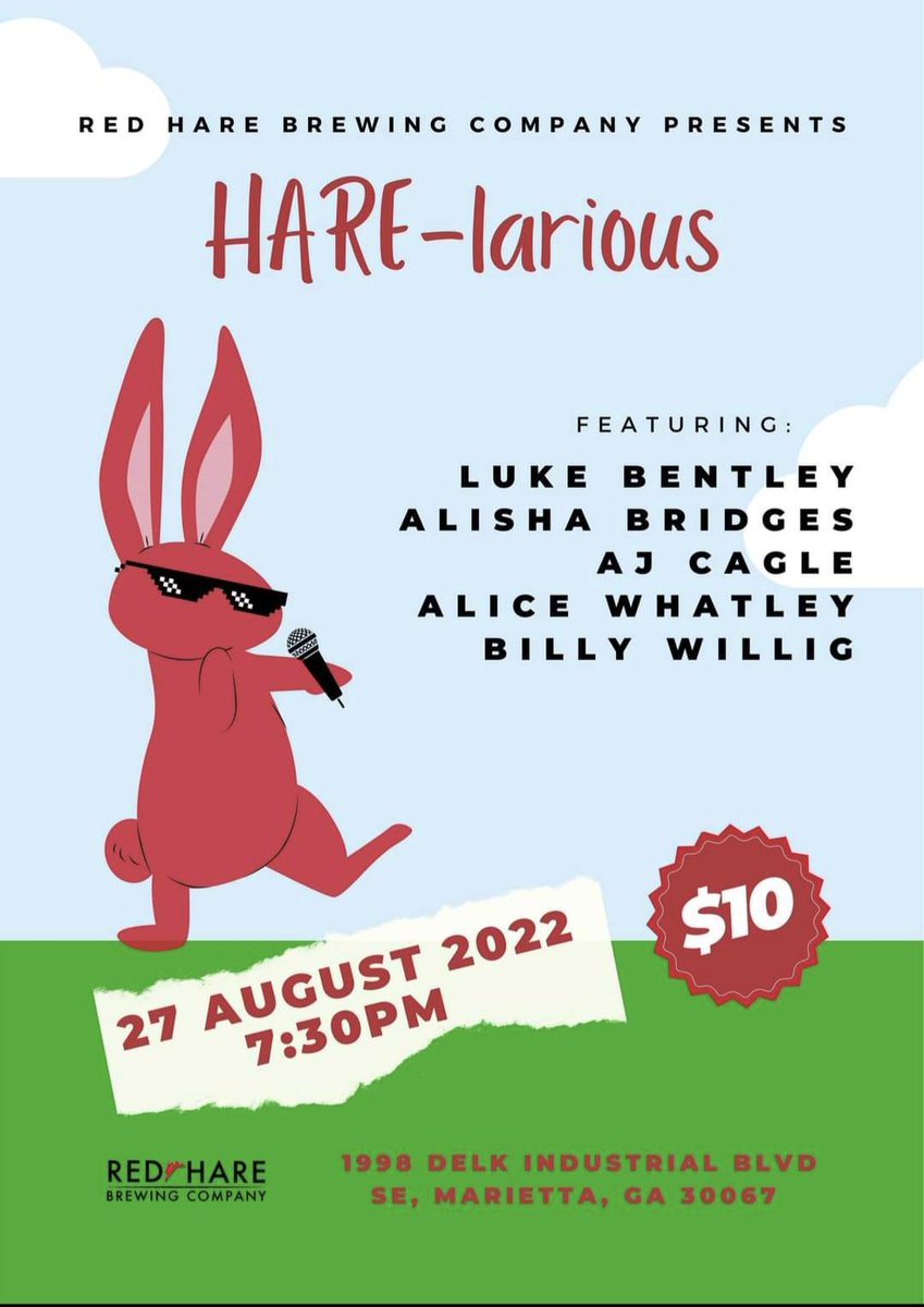 IMstandup's tweet photo. Atlanta, come see some funny tonight at Red Hare Brewing!!! #standup #comedy #FLcomedy #funny https://t.co/zPrOidXkI6
