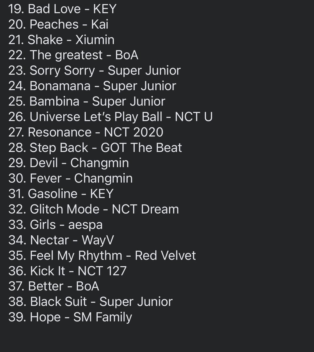 SMTOWN TOKYO DOME SETLIST