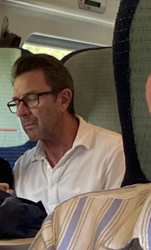 MJBBC's tweet photo. This is what someone, who has just ejected a very elderly couple from their seats for his young family, on a declassified train, looks like. @AvantiWestCoast https://t.co/kquitst1Hq