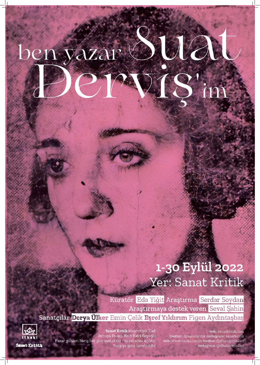 Küratörü olmaktan mutluluk duyduğum bir sergi. "Ben Yazar Suat Derviş'im" <a href="/ithakiyayinlari/">İthaki Yayınları</a> ve <a href="/sanatkritik/">sanatkritik</a> sayesinde #SerdarSoydan'ın yıllar süren araştırması ve Seval Şahin'in desteğiyle 1-30 Eylül arasında izleyici karşısında! 
#benyazarsuatdervişim #suatderviş <a href="/sevalsahinn/">seval sahin</a>