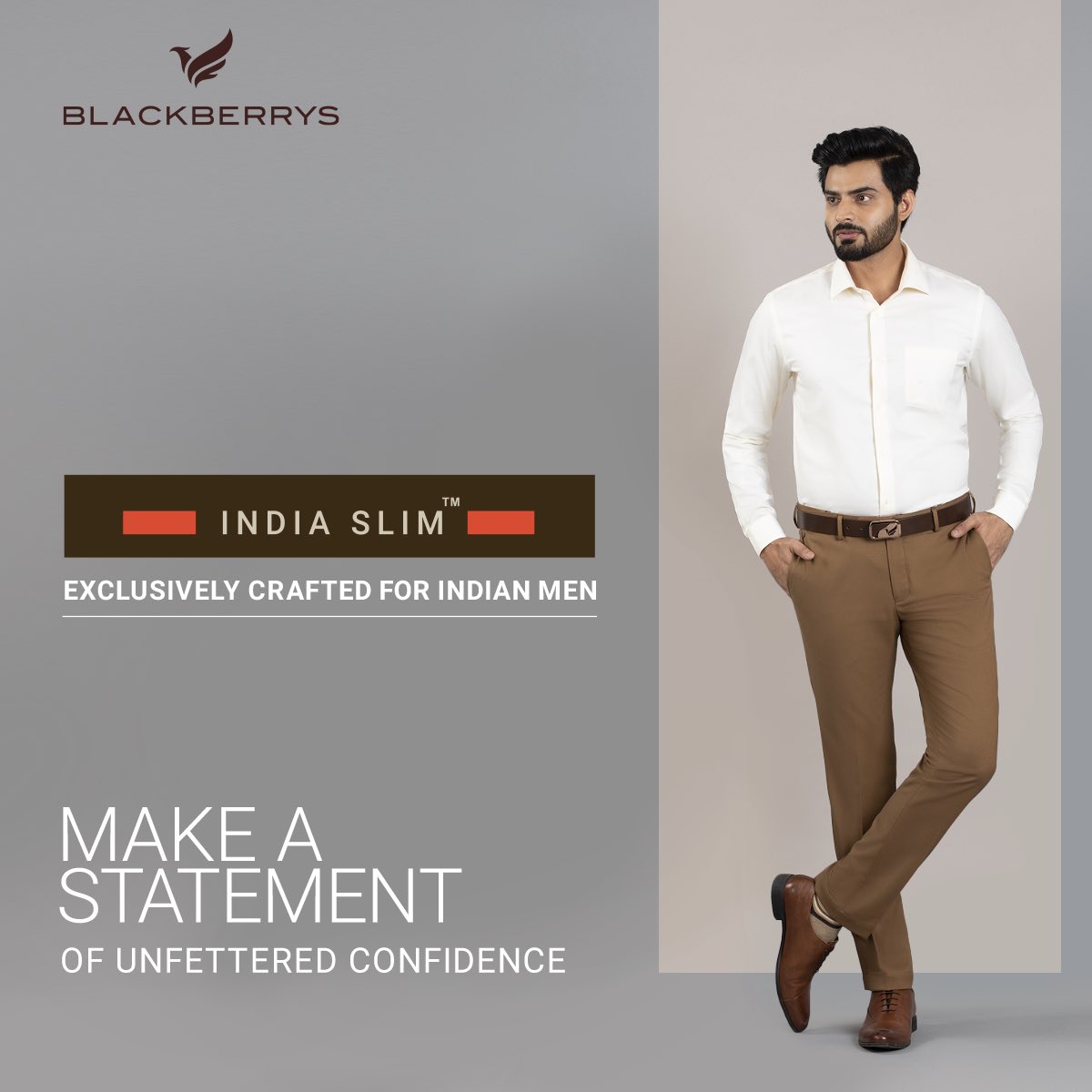 BlackberrysMW's tweet photo. Chic, crisp and comfortable.
Try the exquisite Blackberrys India Slim engineered to perfectly fit your style.​​
Available at your nearest Blackberrys store. Shop Now!

#BlackberrysMenswear  #BlackberrysMens #PerfectFit #BreathableFashion #softconstruction #Fit #IndianSlimFit https://t.co/2myU2TX1bB