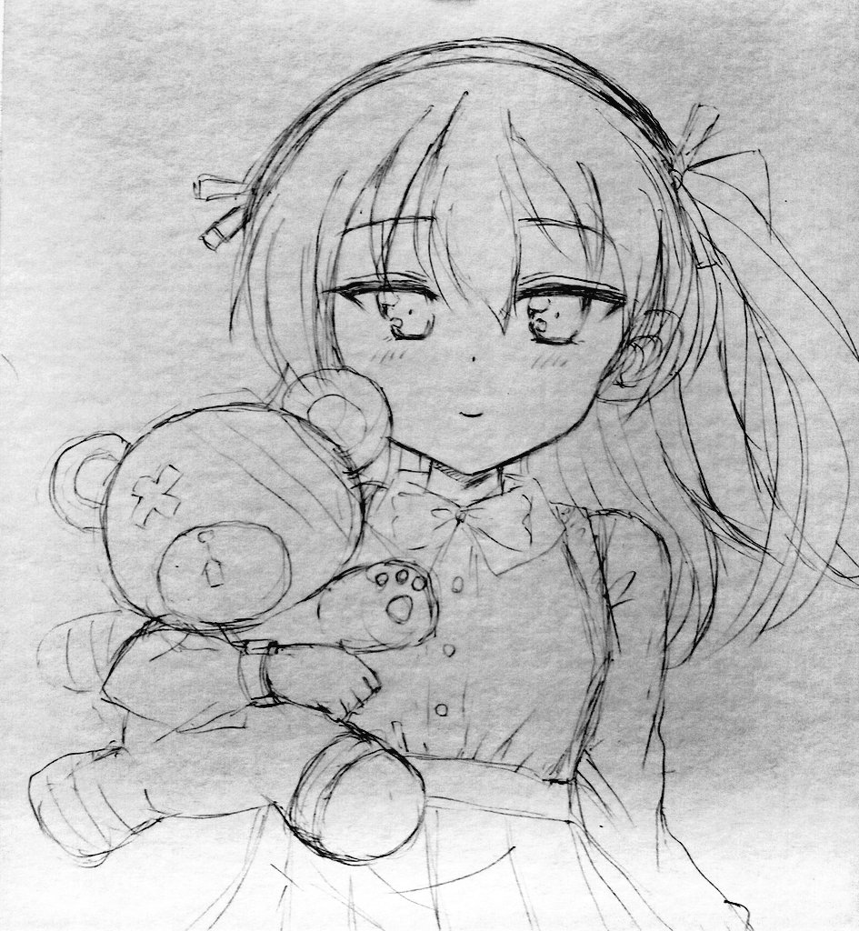 お仕事依頼色紙の愛里寿ちゃんラフ
やっぱりボコが口開いてる(笑) 