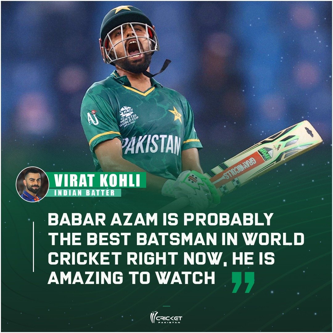 Ultimate praise for the 'King' Babar Azam 👑 Read more: bit.ly/3ct18eT #BabarAzam #ViratKohli