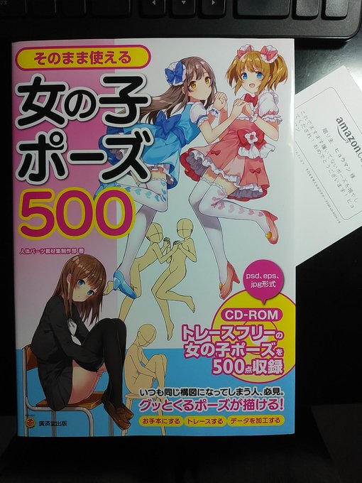 ヒョウマン(@hyouman)様から、ポーズに悩んだとき大変役立ちそうな「そのまま使える女の子ポーズ500」を頂戴しました!
誠にありがとうございます、はいてるポーズになると思いますが忍ちゃん描きます 