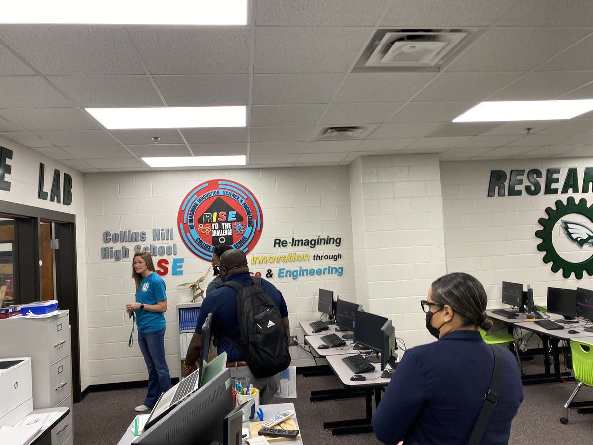 STEMatSouth's tweet photo. Special thanks to Principal Augmon, STEM Coordinator Mindy Black and the Collins Hill High School Family for opening their doors to the Lovejoy Wildcats!  We are excited about getting started on our STEM Certification journey and CHHS shared some amazing insights! https://t.co/WAcQh0atpx