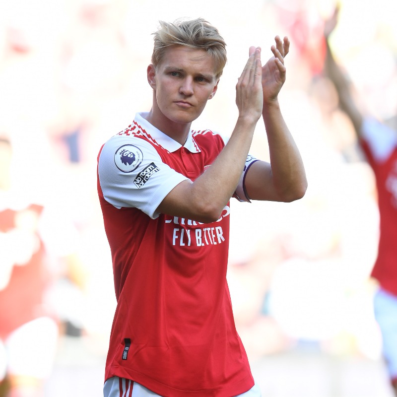 Arsenal's tweet photo. 💬 “I was frustrated after the Palace game, I should have done better in front of goal. That’s an area I want to improve, so it was good to score two against Bournemouth.”

Hear from our captain ahead of #ARSFUL ❤️