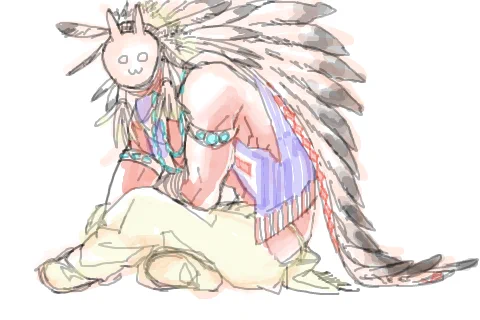 手ブロ時代の自分、絵がうまいな…?って(再掲)これはトネニリという神様描いたやつ 
