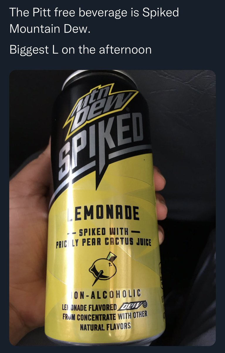 eersandbeers's tweet photo. If you’ve ever needed bribed with a free Mountain Dew to stay at a football game, you might be a panther #PittHateWeek https://t.co/dFbWaa3o3N