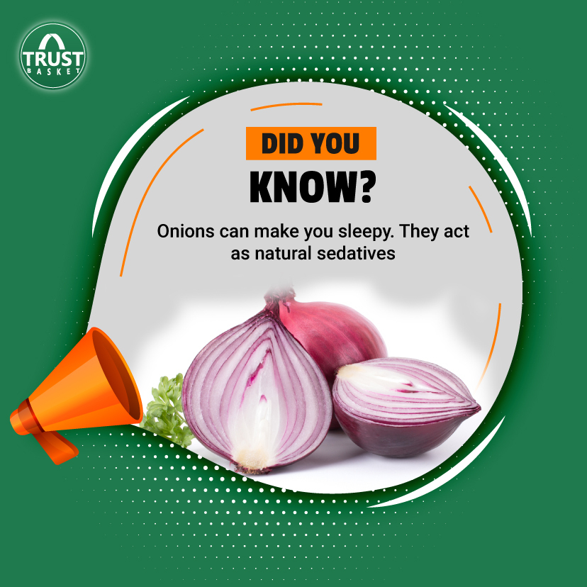 TrustBasket's tweet photo. L-tryptophan(a form of amino acid) in onions is responsible for this. It acts as a natural sedative and also helps in reducing stress levels which aids in good sleep.

Visit: https://t.co/Fsjmjy4jyA https://t.co/XrwLv65Og6