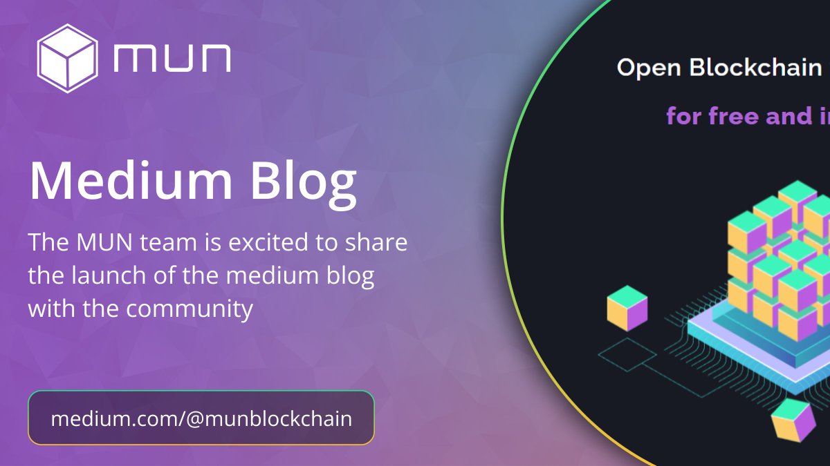 munblockchain's tweet photo. 📢 We are proud to announce our new medium blog! ⚛️

Discover the MUN mission, the technology, and the idea behind MUN. 🌕🚀

🌎 Link: https://t.co/sNxIFL6kSO

MUN — A Remittance Blockchain Based on #Cosmos

#Cosmonauts #CosmosEcosystem #MUN #IBCGang #ToTheMUN #MunBlockchain https://t.co/GfoaXuOULG