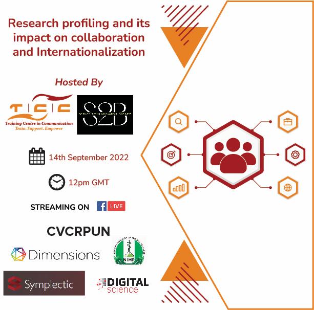 tccafrica's tweet photo. #WebinarInvitation
We are honored to work the @nimrnigeria,#Nigeria #Covid19 Consortium, Committee of Vice-Chancellors and Registrars of Private Universities in Nigeria (CVCRPUN)  &amp; @DigitalScience on how “Research profiling impacts on collaboration &amp;  internationalization” https://t.co/oOrniP3565