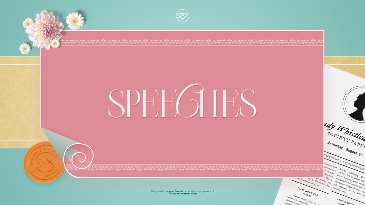 ⠀ ⠀
⠀ ⠀ ⠀
⠀ ⠀ M&amp;A: The Anthology of Love
⠀ ⠀ ⠀
⠀ ⠀ ━━━━━━━ 𓆩 ♡ 𓆪 ━━━━━━━
⠀ ⠀ ⠀⠀ ⠀ ⠀⠀ ⠀ ⠀⠀ ⠀ ⠀⠀ ⠀ ⠀⠀ ⠀ ⠀
⠀ ⠀ ⠀  Marcella⠀ &amp;⠀ Alonzo's 
⠀ ⠀ ⠀  Matrimonial Florilegium 

⠀ ⠀                 Speeches
⠀ ⠀ ⠀
⠀