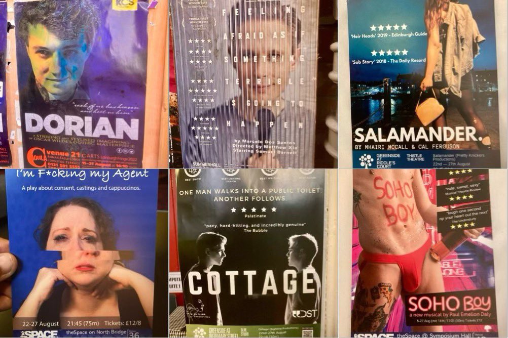 MycroftBrolly's tweet photo. My @EdFringe #theatre highlights … #Dorian @kcstheatreco @Cvenues, #FeelingAfraid @painesplough @Summerhallery, #Salamander @pretty_knickers @GreensideVenue, I’m F*cking My Agent @union_mgmt @theSpaceUK, @CottageFringe @GreensideVenue, and #SohoBoy @LAMBCO_Prods @theSpaceUK :) https://t.co/0cMyIFdlX0