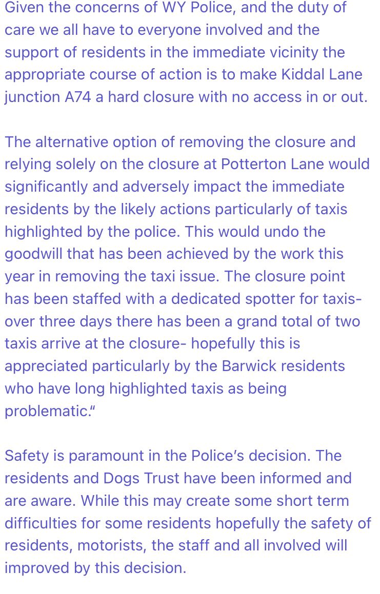 BIESPC's tweet photo. PLEASE READ. Notice from our Ward Cllr Regarding the RTC’s along A64 during Leeds Festival road closures. https://t.co/Seqyv9Nm3e