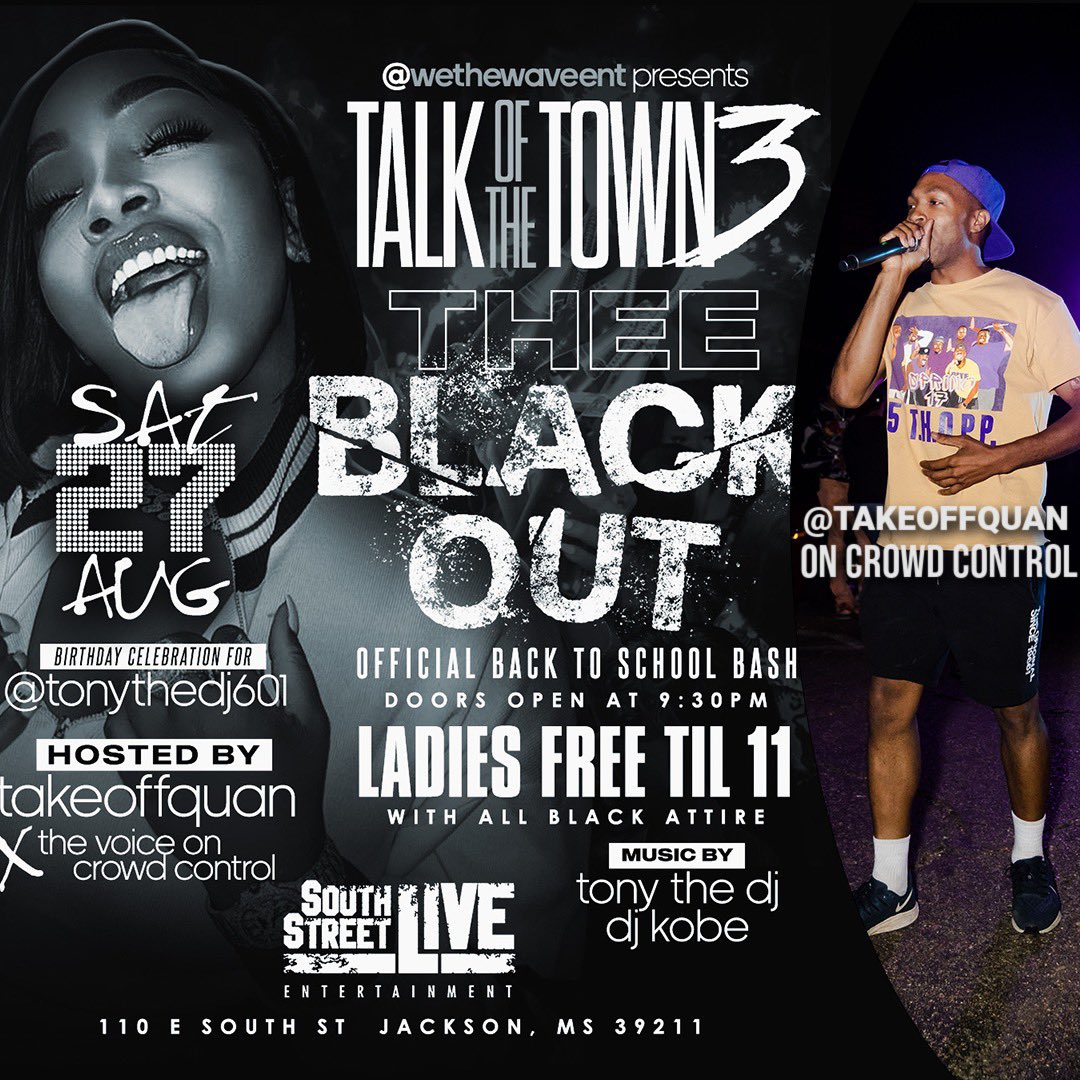 🎥 It's been so, so long since South Street was opened. IYKYK AND IF YOU DON’T YOU WILL TONIGHT ‼️‼️👀….EARLY ARRIVAL SUGGEST⚠️
<a href="/tonythedj601/">Tony The DJ™</a> <a href="/djkobe601/">DJ KOBE</a> @almightybthe_dj @prettyricky_thevoice #fyp #hbcu #college #explorepage✨