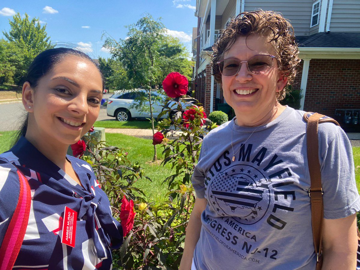 xAddisonReillyx's tweet photo. Teamwork makes the dream work!  @MrMayfieldUSA , Amber Murad for Commissioner, Suzanne Maeder for Clerk, Jarrett Quick and Ayush Nallapally for Montgomery Township Committee, came together to talk with voters today in Montgomery Township! ☀️🇺🇸 https://t.co/qeim2Zl8bW