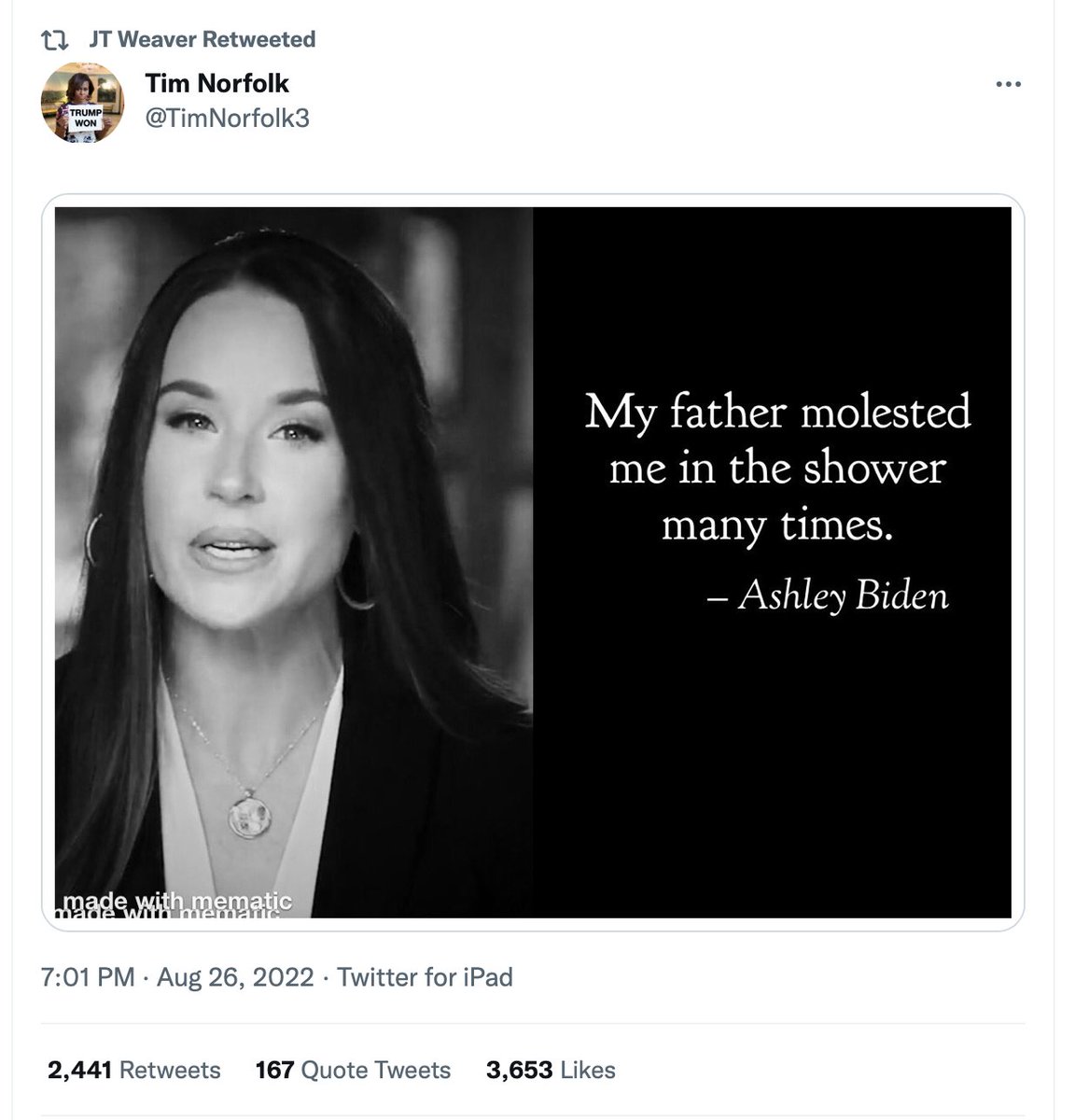 nate_thayer's tweet image. Get to work @TwitterSupport. @TimNorfolk3 has 3000 retweets for a provable lie the daughter of the U.S. president said he molested her. If this isn&apos;t against Twitter rules, God help us all. I&apos;ll make extra popcorn, sit back, and watch Twitter do nothing...