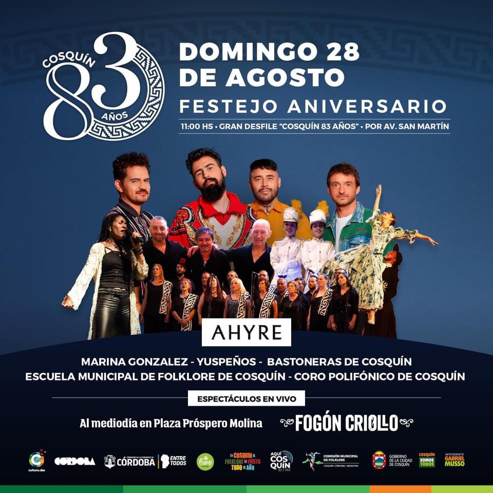 gabrieljmusso's tweet photo. Este Domingo Gran Desfile y luego fogón criollo y espectáculo en la Próspero Molina con entrada gratuita para festejar los 83 años de nuestra querida ciudad. 
¡ Están todos invitados ! https://t.co/dXSpKwA9Ze