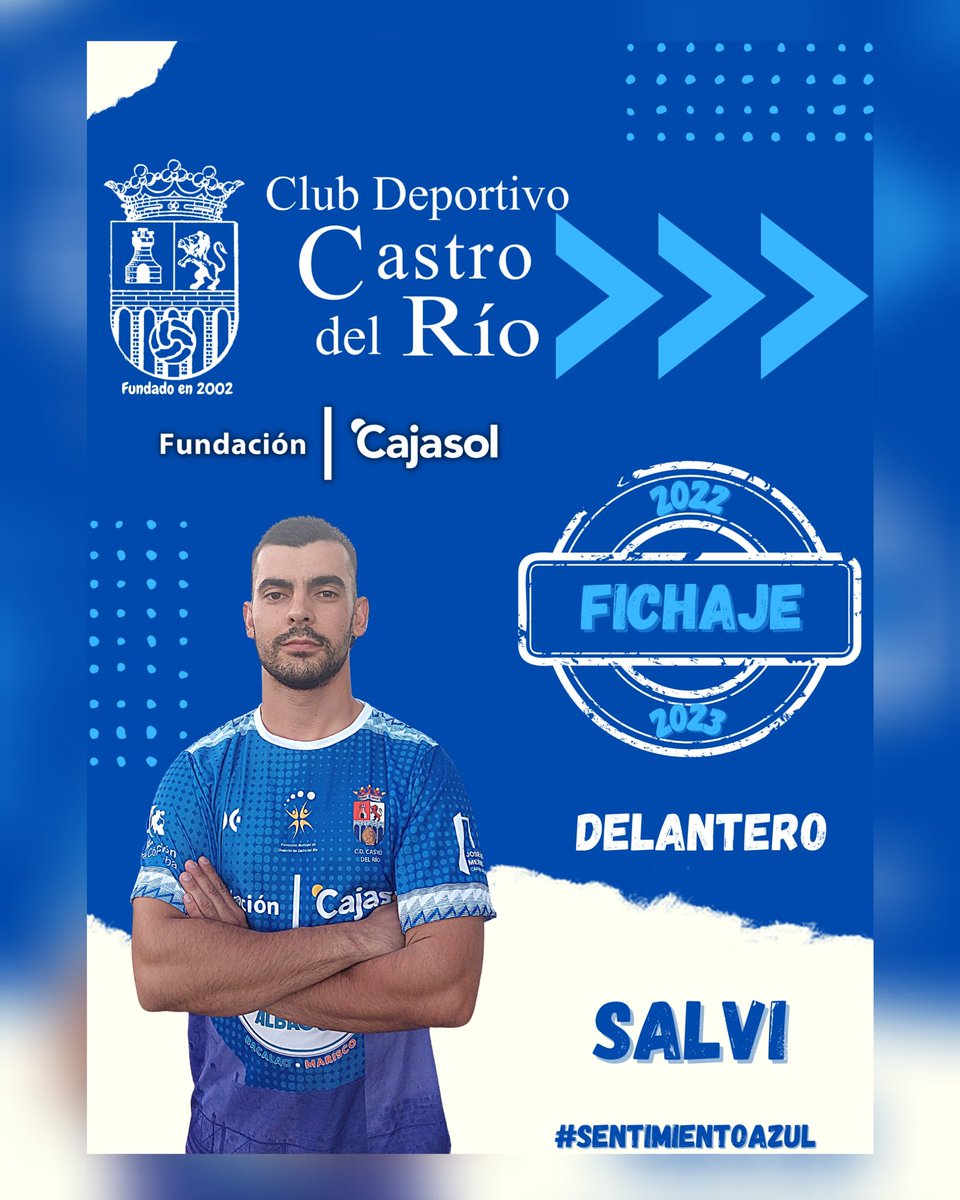 🔵✍️ Fichaje.

🆕Salvador Sánchez Sánchez "Salvi"; se convierte en nuevo jugador del Club Deportivo Castro del Río-Cajasol.

¡Bienvenido!💙

Salvi es un delantero de 28 años, procedente de la U.D Sur.