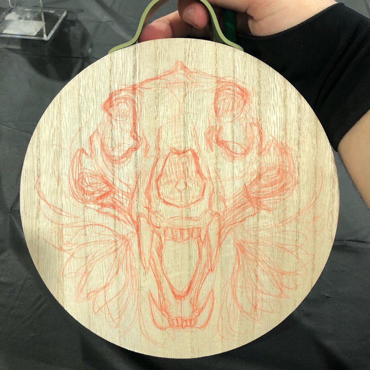 elibenik's tweet photo. I’m starting my biggest skull painting yet over at #fortcollinscomiccon! Come say hi and watch me paint a bear skull 💪✨ #fortcollins #fortcollinscolorado https://t.co/DpvoSv5jwk