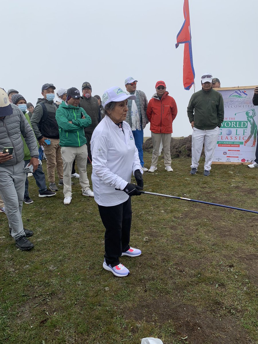 bheribas's tweet photo. Finally, I did it. My honour to inaugurate the TOP OF THE WORLD GOLF CLASSIC at Lo Thang standing  4600 meter high, the highest golf course in the world! 
I offered my gratitude to Thubchen Monastery by burning  butter lamps &amp;meditation while the daily Puja was in progress. https://t.co/Y66sD6K6s7