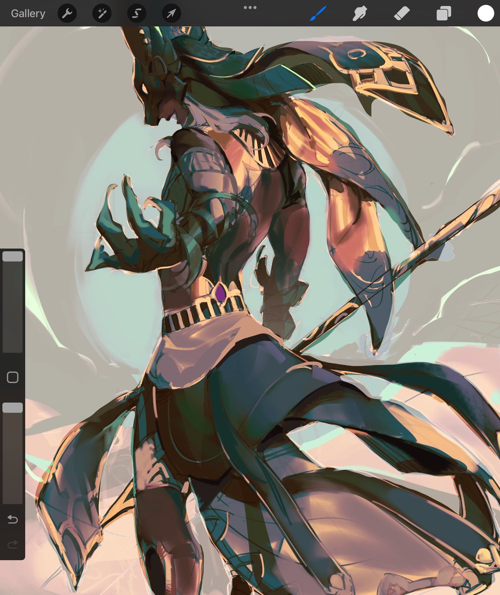 nudeerah's tweet photo. Cyno is giving me a headache to render and nothing is looking right #wip #cyno #GenshinImpact https://t.co/eQG9qMyg2t