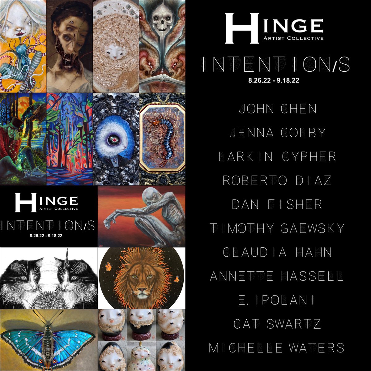 HingeArtists's tweet photo. Please stop in to view entire exhibition: https://t.co/s9VLosErZ9
#hingeartists #artistcollective #surrealism #realism #darkart #intensions #artexhibition #beautifulbizarre #internationalartcollective #art https://t.co/FuCdzE1nv4
