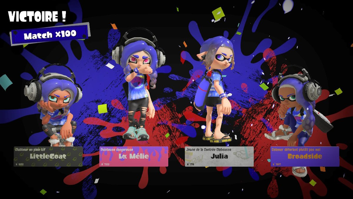Un beau x100 avec <a href="/Mygale_Danette/">La Mygale 🍓 | Prophète de la Tribu de Danette</a> #Splatoon3 #Splatfest #NintendoSwitch
