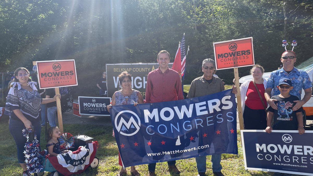 mowers's tweet photo. Great to see so many friends, supporters, and neighbors at the Gilford OHD parade this morning! 

Even ran into my #1 fan on the parade route! 👶🏻

#NHPolitics https://t.co/xtzZhtjMO4