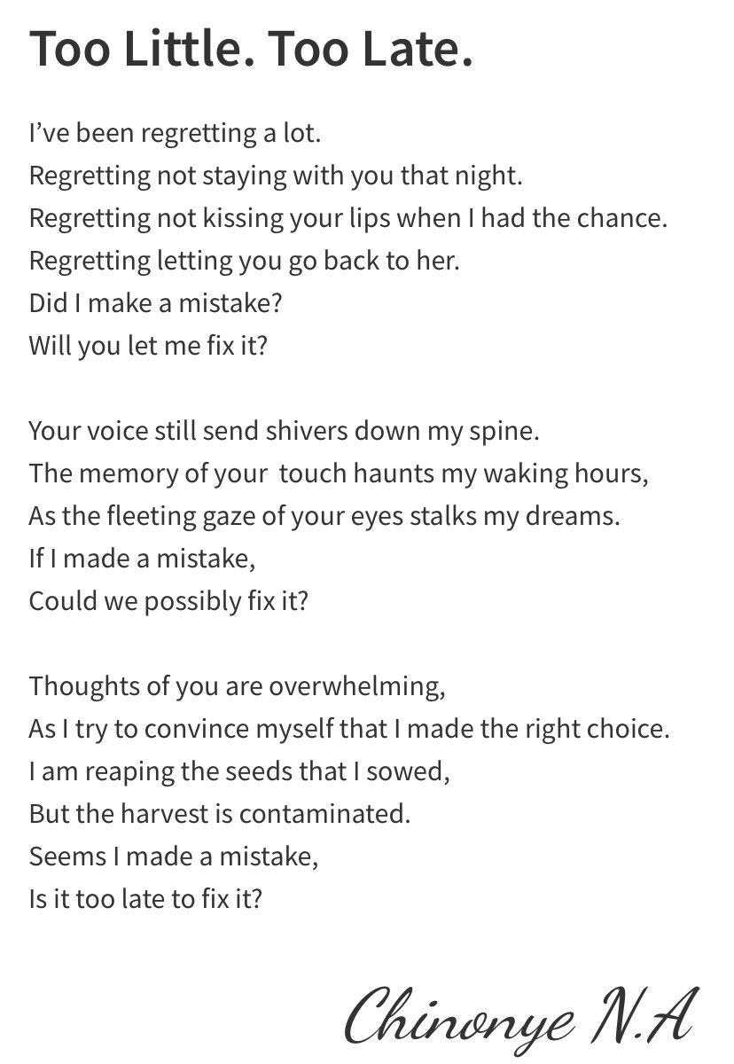 Too Little. Too Late.