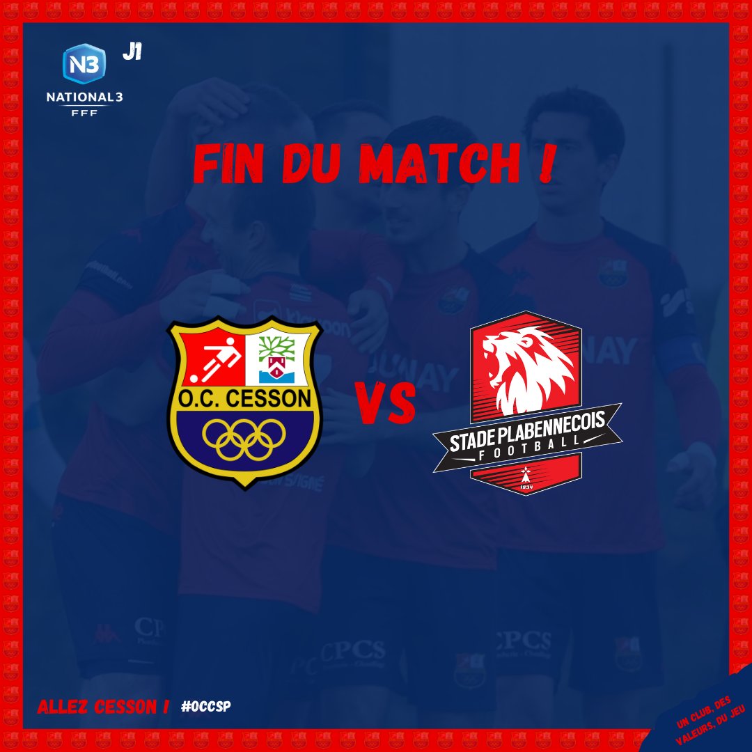 OCCessonFoot's tweet photo. #OCCSP 0-0
๐๐ถ๐ป ๐ฑ๐ ๐บ๐ฎ๐๐ฐ๐ต !
90' : C'est fini pour ce premier match de National 3. 0-0 !
L'@OCCessonFoot a dominรฉ cette rencontre sans pour autant rรฉussir ร ouvrir le score ๐ฌ
#TeamOCC https://t.co/UaOtZDIDtM