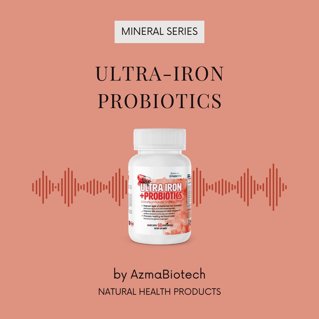 azmabiotech's tweet photo. Feel bright and new again every day by replenishing the iron stores in your body! Iron is a key mineral that is easy to lack in our diet, yet many don't realize how easily this can occur. Try our Ultra-Iron Probiotics to give your health a much-needed boost! #iron #probiotics https://t.co/tzMMNUfbKi