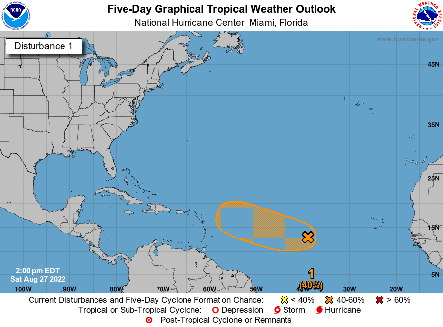 Environmental conditions appear conducive for gradual development of an elongated area of low pressure over the central tropical Atlantic, and a tropical depression could form by the middle of next week well east of the Leeward Islands.

nhc.noaa.gov/gtwo.php?basin…